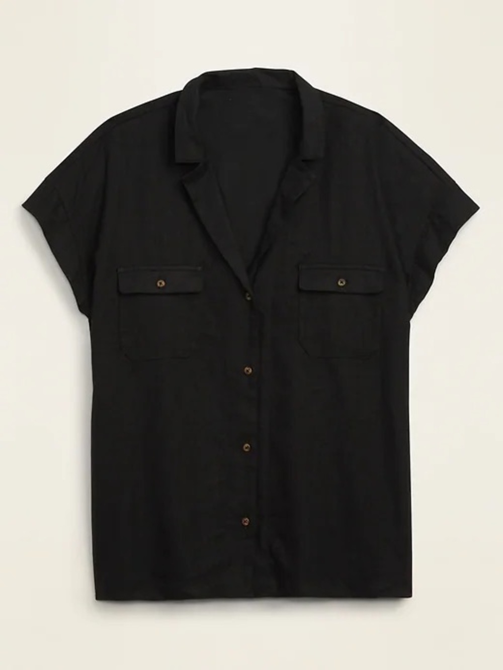 Linen-Blend Short-Sleeve Shirt
